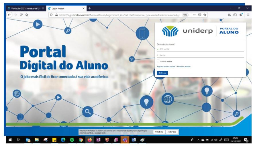 login portal do aluno uniderp
